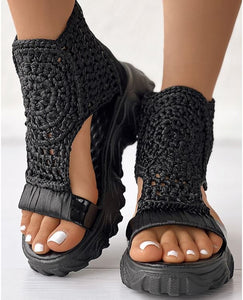 Braided Wedge Sandals