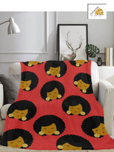 Load image into Gallery viewer, 60 X 80 Afro Girl Ultra Soft Micro Fleece Blanket