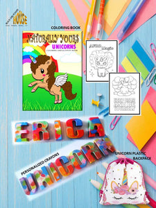 Naturally Yours Coloring/Activities Book, Personalized Crayons and Unicorn Bag