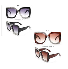 Load image into Gallery viewer, Rhinestone Square Oversized Sunglasses