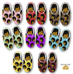 Afro Woman Plush Slippers