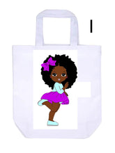 Load image into Gallery viewer, Girls Tote, Book Bag, Overnight Bag with Fur Ball