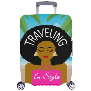 Traveling Aruba Lady Luggage Cover