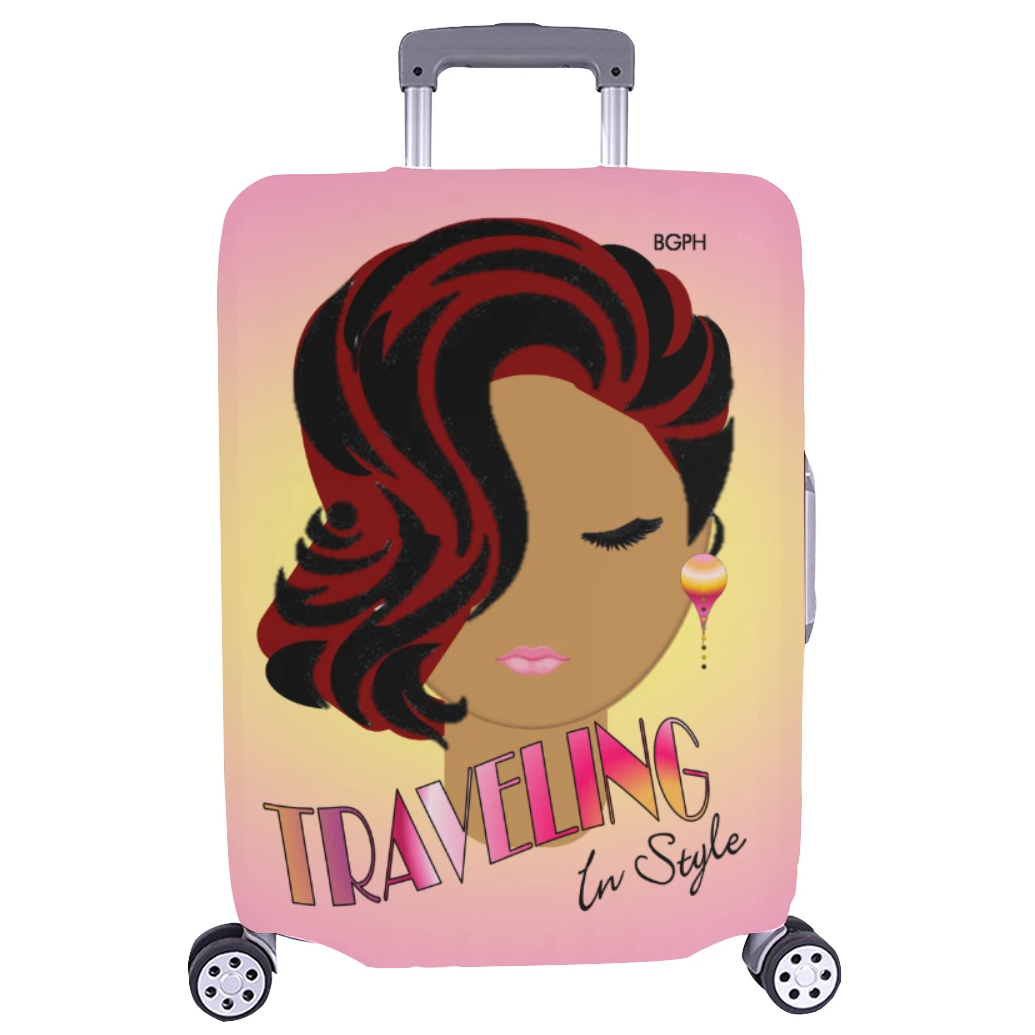 Traveling In Style Lady Luggage Cover