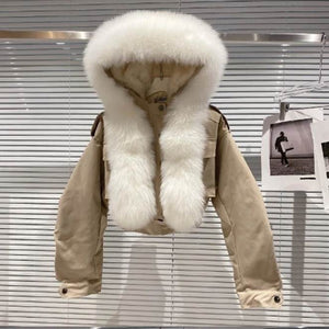 Real Fox Fur Cropped Jacket