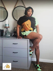 Afro Woman Pajama Short Set