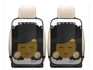 Afro Woman Car Seat Organizers with Pouches (2)