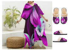 Load image into Gallery viewer, Flower Print Silk Lounging Gown