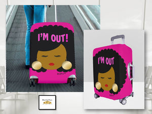 Afro I'm Out Luggage Cover