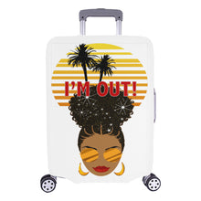Load image into Gallery viewer, I&#39;m Out Afro Puff Luggage Cover