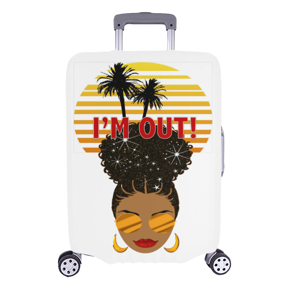 I'm Out Afro Puff Luggage Cover