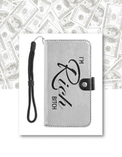 Load image into Gallery viewer, Leather Wristlet Wallet with Cell Phone Holder