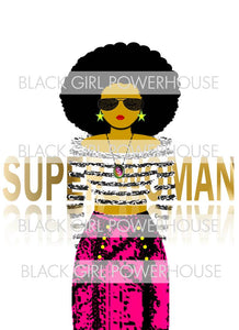 Superwoman With Glasses PNG